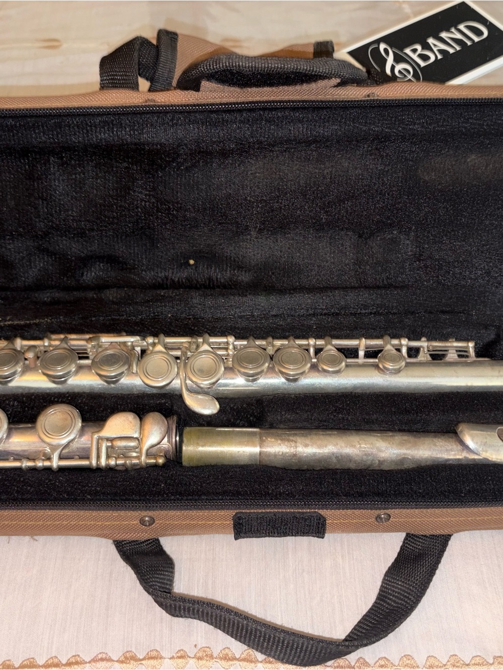 Silver Eldon Flute with Carrying Case and Cleaning Materials - Picture 3 of 5